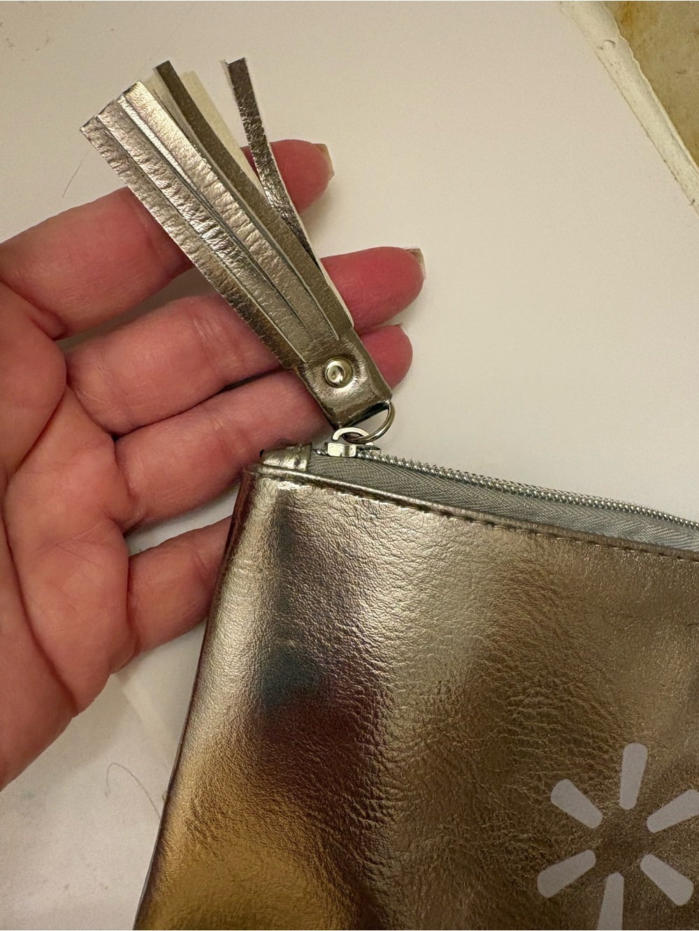 Walmart beauty box cosmetic bag, new, silver